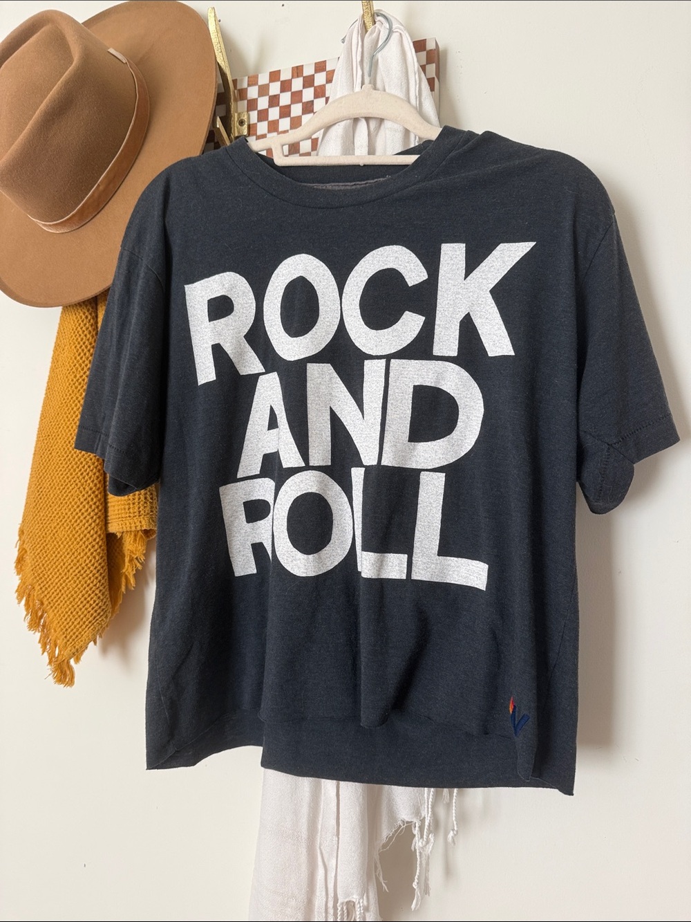 Aviator Nation charcoal grey  'Rock and Roll' Graphic Tee
